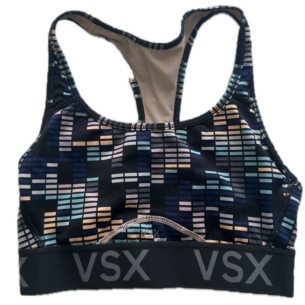 Victoria's Secret VSX Geometric Racerback Thick Elastic Incredible Sports Bra XS